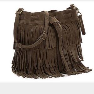 Lucky brand Rickey fringe suede bucket bag