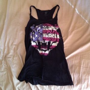 Modern Lux American flag tiger muscle tank