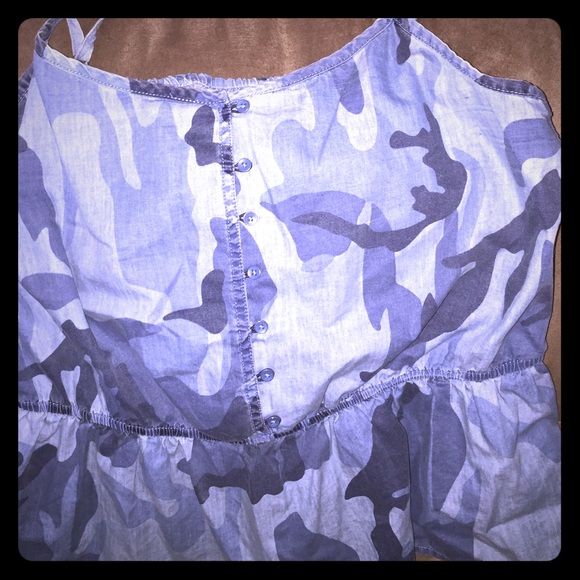 Cute denim camo top