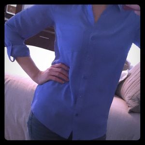 The Limited Ashton Blue Button Down Top!