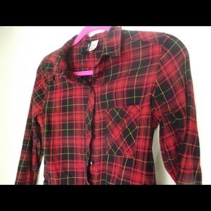 Red Cropped Flannel (crop top)