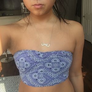 Bandana bandeau crop top bra reversible