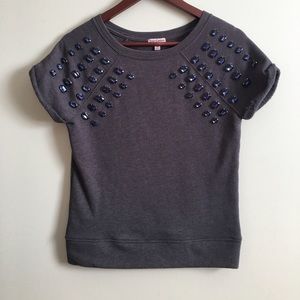 Juicy Couture grey t shirt with rhinestone detail
