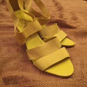 BCBG strappy chunky heels