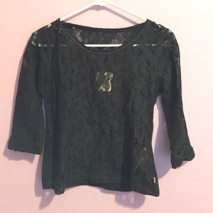 Navy lace shirt