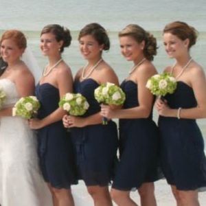 David's Bridal Navy Blue Dress