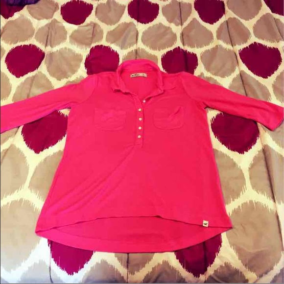 Pink Hollister Quarter Sleeve