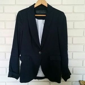 Zara basic blazer navy size 4