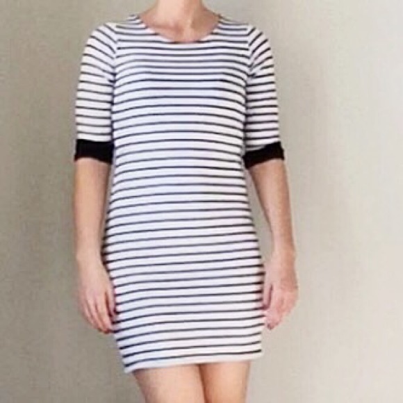 Relished Black/White striped dress - Picture 3 of 4