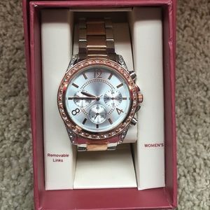 Rose Gold and Silver Watch
