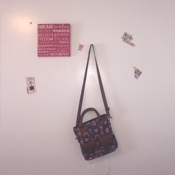 Owl-Print Cross Body Purse