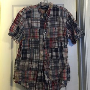 Multi-colored pattern men's polo shirt