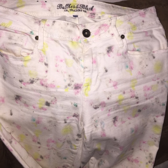 Cute fun stretch multi color jeans