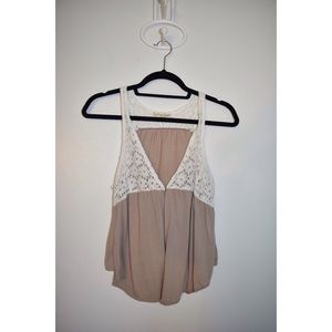 Lace and cotton vest