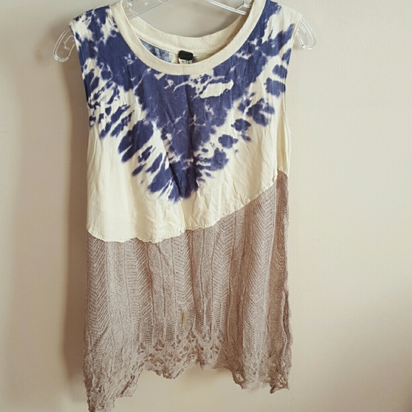 We The Free by Free People Tie Dye Crocheted Top