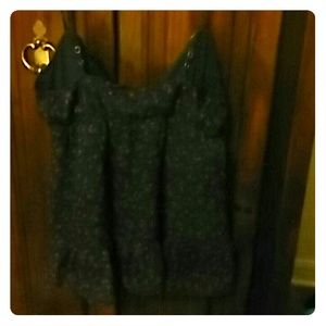 Flowered lace strap tank top