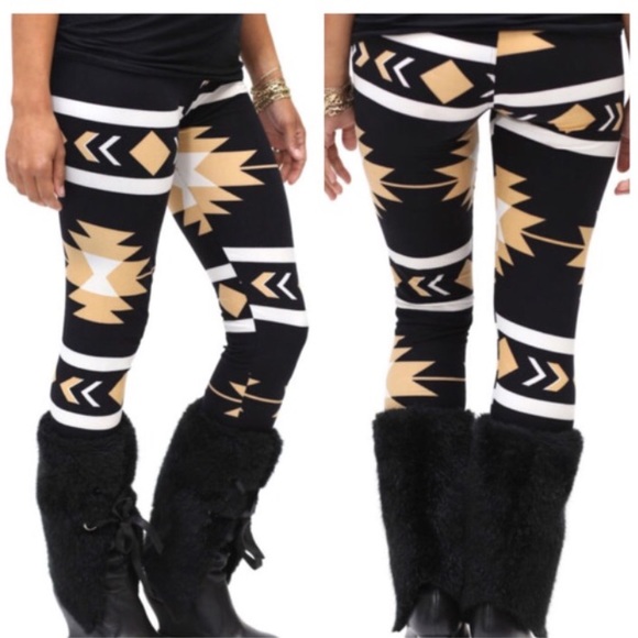 • Tan Aztec Legging • - Picture 2 of 3