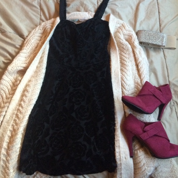 black velvet skater dress