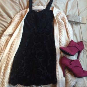 black velvet skater dress