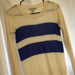 Cream and royal blue sweater