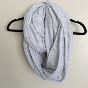 Light gray tissue tee infinity scarf