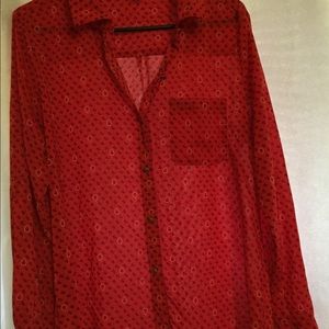 Vintage red forever 21 blouse
