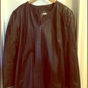 Black leather jacket by Roamans