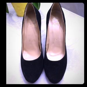Christian Louboutin Black Felt Pumps sz 40