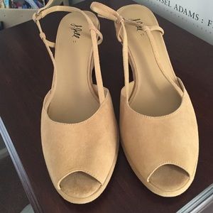 Tan wedge sandals
