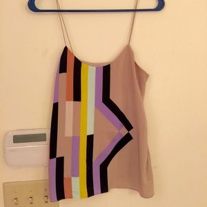 tibi aztec silk tank