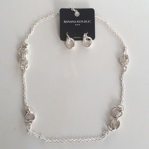 BR silver earrings & necklace set
