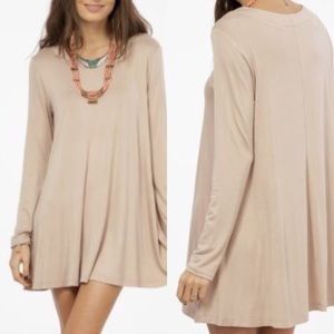 Round Neck Swing Tunic: Stone