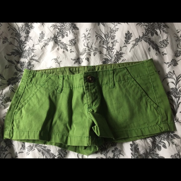 Granny Smith green shorts. Hollister. Low rise