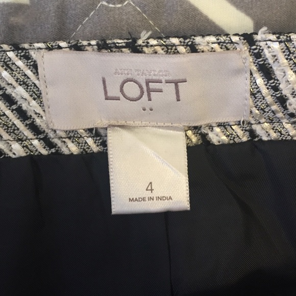 SALE! Ann Taylor Loft Cream/Black/Silver Skirt - Picture 4 of 4