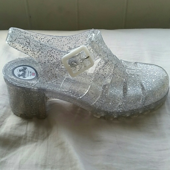 Juju Footwear Babe Glitter Jelly Heeled Sandals