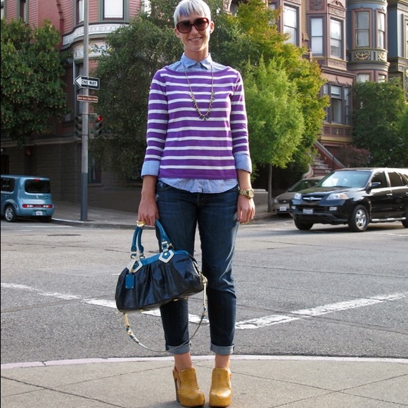 Zara Sweaters - Zara purple and white striped sweater Zara Sweaters - Zara purple and white striped sweater