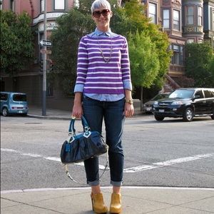 Zara Sweaters - Zara purple and white striped sweater Zara Sweaters - Zara purple and white striped sweater