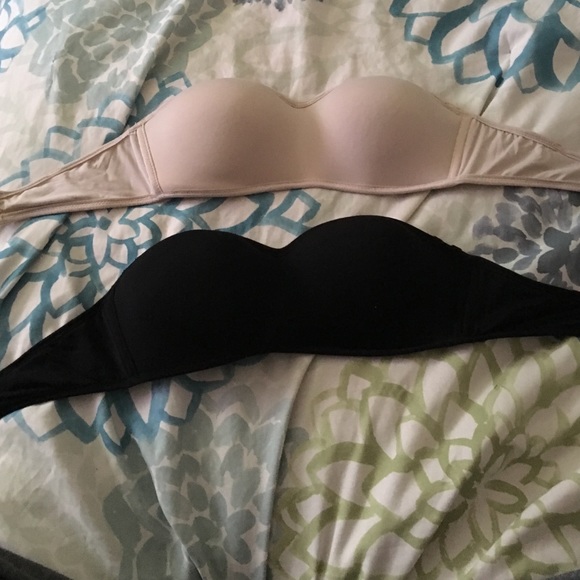 Two strapless bras
