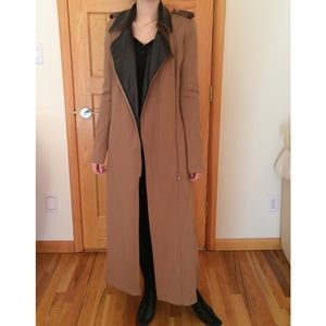 NWOT Xtra long vegan military trench coat