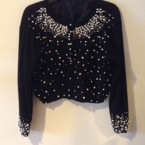 Vintage black with "pearls" sweater
