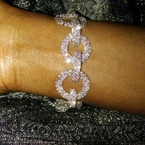 Austrian Crystal Stone Round Link Chain Braclet