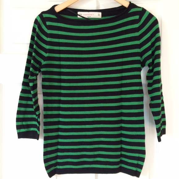 Zara Sweaters - Zara black and green striped sweater Zara Sweaters - Zara black and green striped sweater