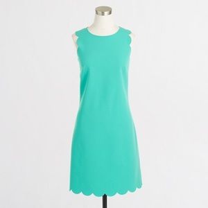Foam green J.Crew Factory Scallop dress