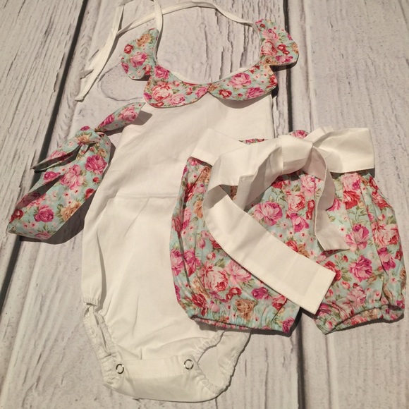 baby romper baby shirts baby headband set