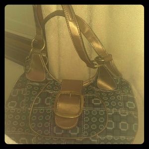 Gold and jean Nine West purse