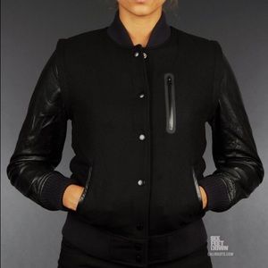 Nike destroyer varsity stadium jacket leather