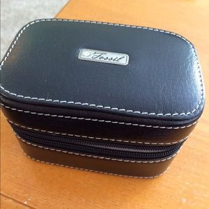 Fossil Black Zip Jewelry Case