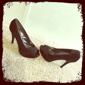 Sexy Black Peep Toe Heels