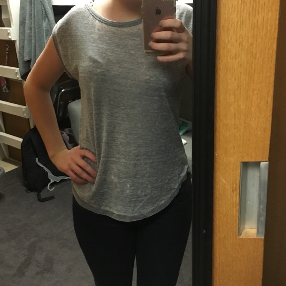 Marl Gray light weight scoop neck