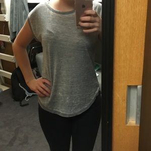 Marl Gray light weight scoop neck